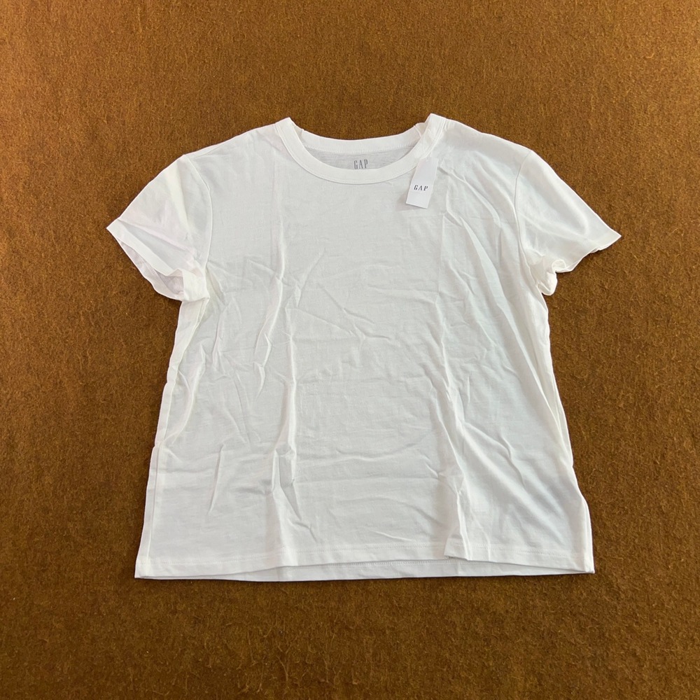 Gap Womens Small White ForeverSoft Cotton Crew Neck Short Sleeve T-Shirt NWT